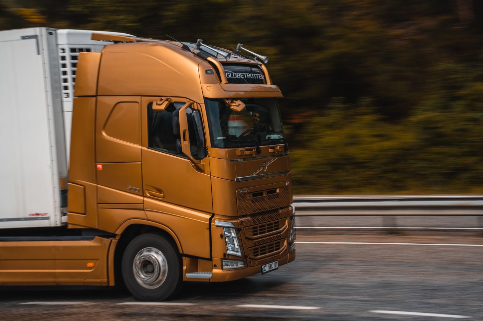 Lorry driving on a motorway